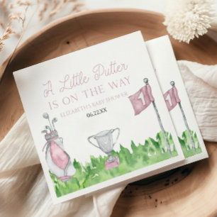 A Little Putter Pink Golf Baby Shower Napkin