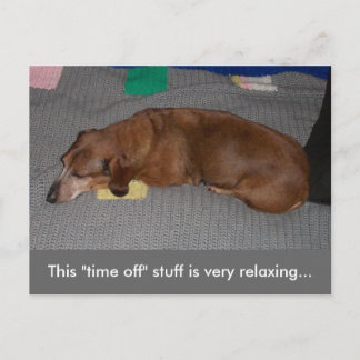 A Little R & R - Dog Snooze Postcard