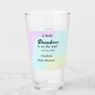 A little rainbow is on its way baby shower name da glass