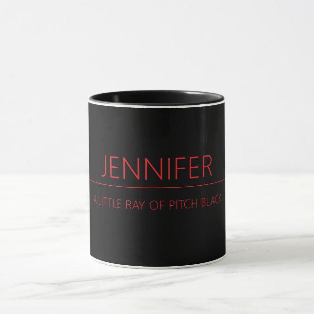 A Little Ray of Pitch Black Custom Name & Quote  Mug (Center)