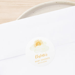 A Little Ray Of Sunshine Baby Shower Classic Round Sticker