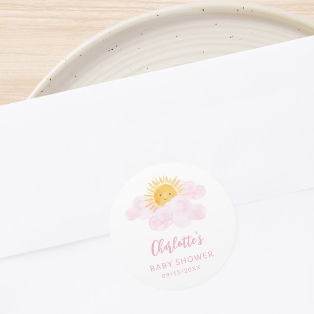 A Little Ray Of Sunshine Baby Shower Classic Round Sticker (Creator Uploaded)