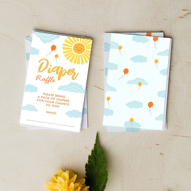 A Little Ray of Sunshine Baby Shower Diaper Raffle Enclosure Card (Creator Uploaded)