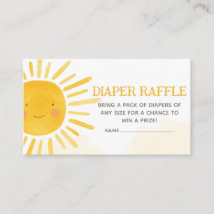 A Little Ray of Sunshine Baby Shower Diaper Raffle Enclosure Card