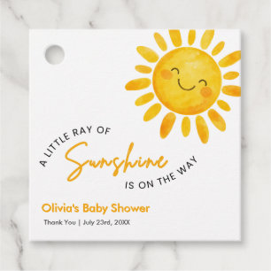 A Little Ray of Sunshine Baby Shower Favour Tags