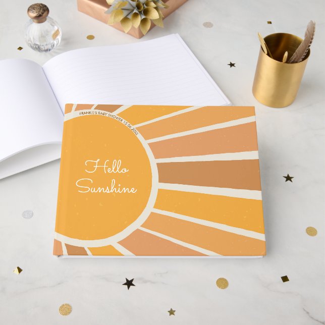 A Little ray of Sunshine Baby Shower Guest Book (Front Open)
