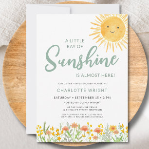 A Little Ray Of Sunshine Baby Shower Invitation