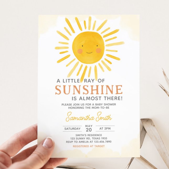 A Little Ray of Sunshine Baby Shower Invitation (Little Ray of Sunshine Baby Shower Invitation)