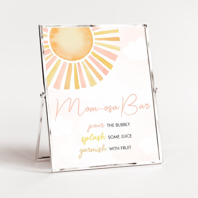 A Little Ray of Sunshine Baby Shower Mum Osa Bar Poster (You Are My Sunshine Baby Shower Mom Osa Bar Sign)