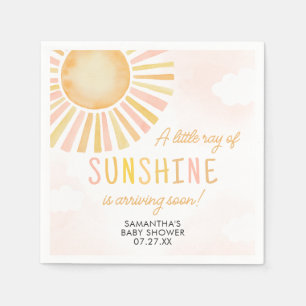 A Little Ray of Sunshine Baby Shower  Napkin