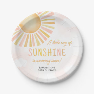 A Little Ray of Sunshine Baby Shower Paper Plate