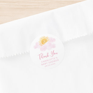 A Little Ray Of Sunshine Baby Shower Thank You Classic Round Sticker
