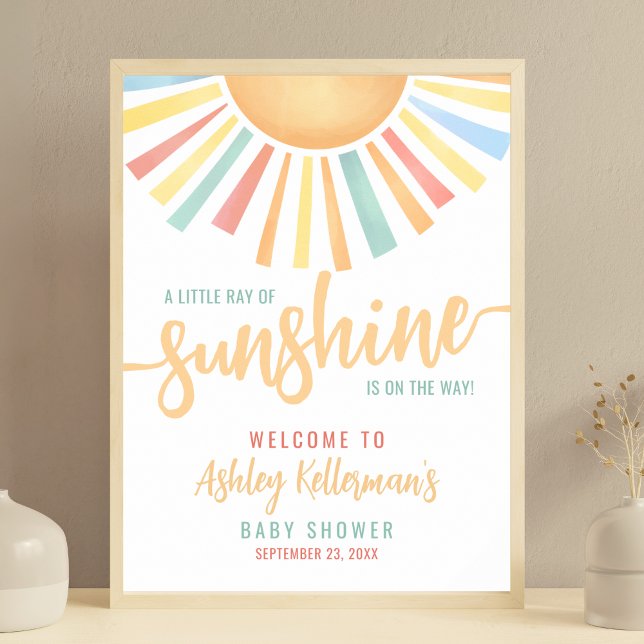 A Little Ray Of Sunshine Baby Shower Welcome Sign (A Little Ray Of Sunshine Baby Shower Welcome Sign)
