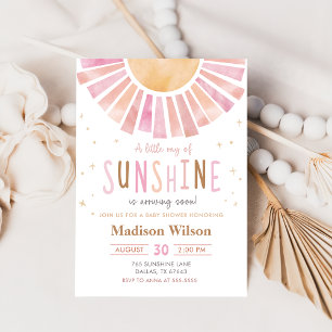 A Little ray of Sunshine Boho Baby Shower Invitation
