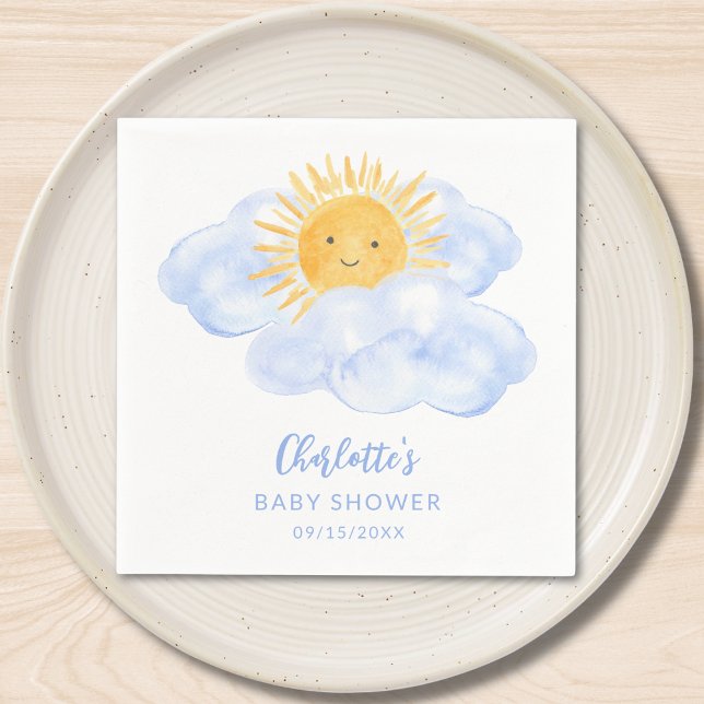 A Little Ray Of Sunshine Boy's Baby Shower Napkin (Creator Uploaded)