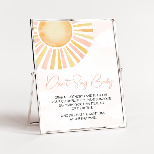A Little Ray of Sunshine Don't Say Baby Poster (You Are My Sunshine Baby Shower Don't Say Baby Sign)