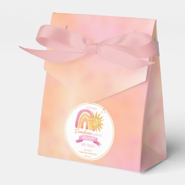 A Little Ray of Sunshine Girl Baby Shower  Favour Box (Front Side)