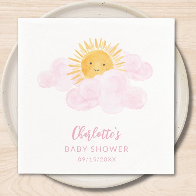 A Little Ray Of Sunshine Girl's Baby Shower Napkin (Creator Uploaded)