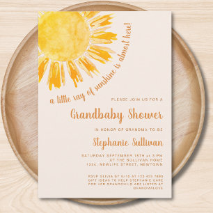 A Little Ray of Sunshine Grandma Baby Shower Invitation
