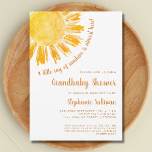 A Little Ray of Sunshine Grandma Baby Shower Invitation