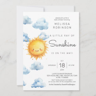 A Little Ray of Sunshine is on the way Baby Shower Invitation