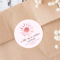 A Little Ray Of Sunshine Pink Sun Baby Shower