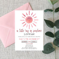 A Little Ray Of Sunshine Pink Sun Baby Shower