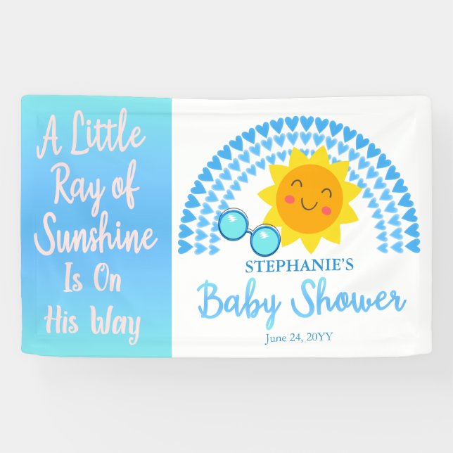 A Little Ray of SunshineBoy Baby Shower Banner (Horizontal)