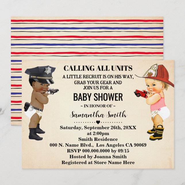 A Little Recruit on His Way Baby Shower Invitation (Front/Back)