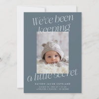 A Little Secret Slate Blue Photo Modern Birth