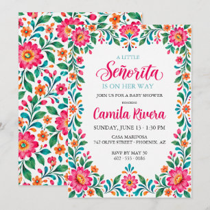 A Little Señorita Mexican Fiesta Baby Shower Invitation
