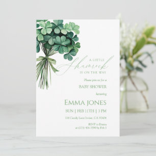 A Little Shamrock Is on the Way Baby Shower Invitation
