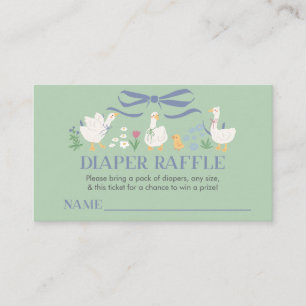 A Little Silly Goose Baby Shower Diaper Raffle Enclosure Card