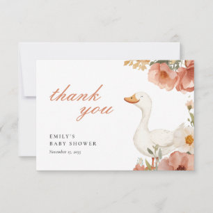 A Little Silly Goose Girl Baby Shower Thank You Card