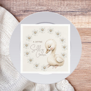 A Little Silly Goose Neutral Boho Baby Shower Napkin