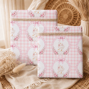 A Little Silly Goose Pink Cottagecore   Wrapping Paper