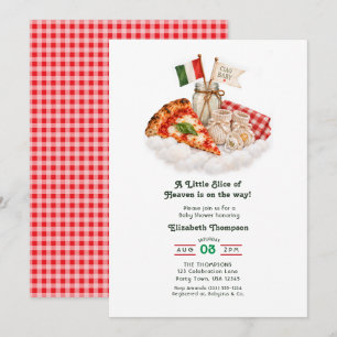 A Little Slice of Heaven Italian Pizza Baby Shower Invitation