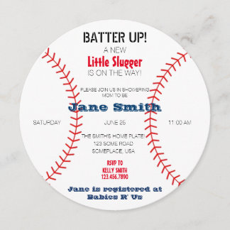 A Little Slugger Baby Shower Invitation