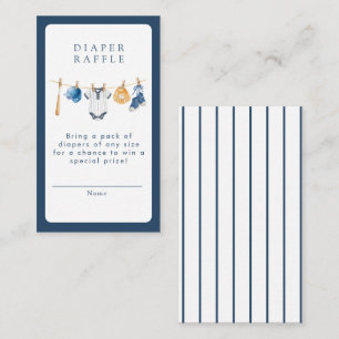 A Little Slugger Baseball Clothesline Baby Shower  Enclosure Card