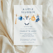 A Little Slugger Baseball Clothesline Baby Shower