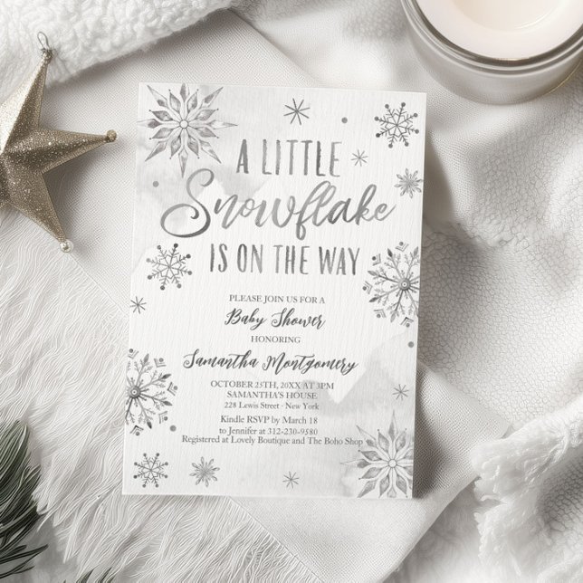 A Little Snowflake Baby Shower Budget Invitation (Creator Uploaded)