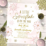 A Little Snowflake Baby Shower Budget Invitation<br><div class="desc">Adorable calligraphy with snowflakes,  winter-themed baby shower invitations. Easy to personalise with your details. Check the collection to find matching items as enclosure cards.</div>