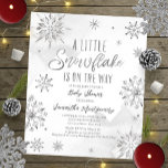 A Little Snowflake Baby Shower Budget Invitation<br><div class="desc">Adorable calligraphy with snowflakes,  winter-themed baby shower invitations. Easy to personalise with your details. Check the collection to find matching items as enclosure cards.</div>