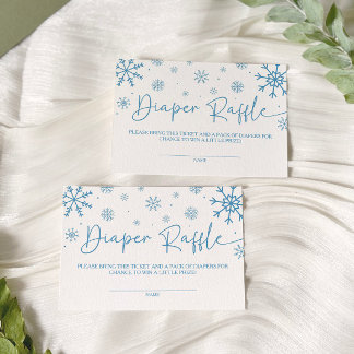 A Little Snowflake Baby Shower Diaper Raffle Enclosure Card