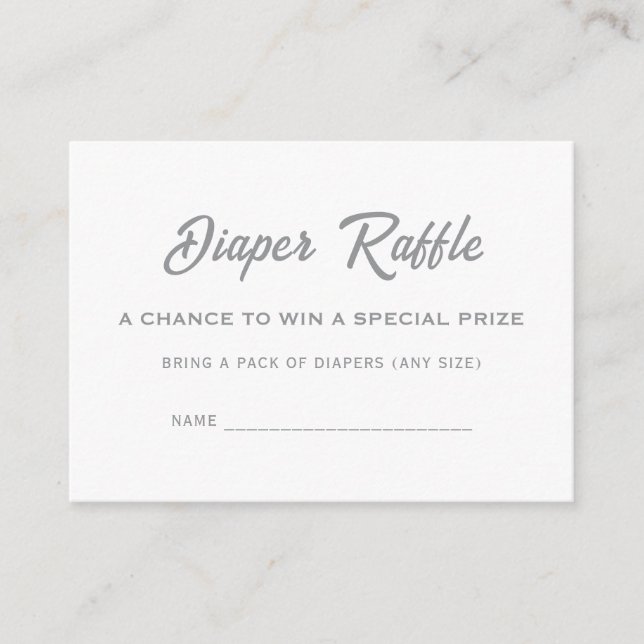 A Little Snowflake Baby Shower Diaper Raffle Name Enclosure Card (Front)
