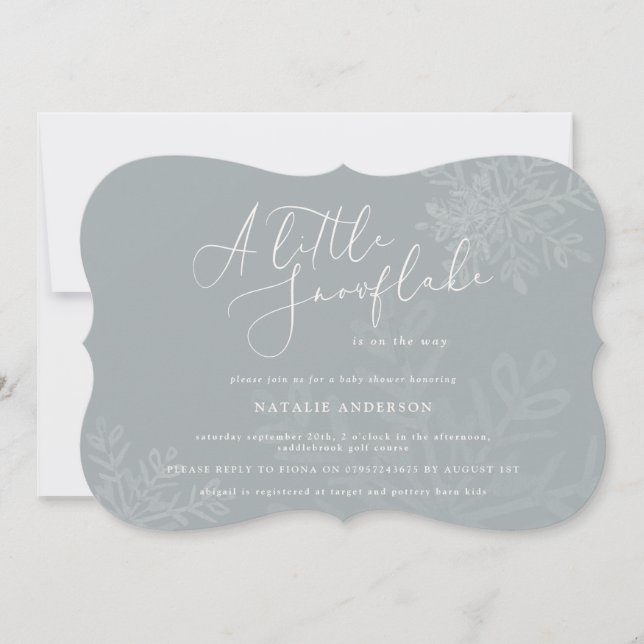 A little snowflake baby shower invitation (Front)