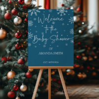 A Little Snowflake Baby Shower Welcome Poster