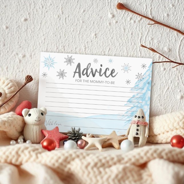 A little snowflake Blue Baby Shower Advice Cards (Creator Uploaded)