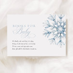 A Little Snowflake Blue Baby Shower Books for Baby Enclosure Card<br><div class="desc">Celebrate the arrival of your little girl with our "A Little Snowflake Blue Baby Shower Enclosure Card". Featuring a delicate blue watercolor snowflake. The elegant script font adds a classic touch. Perfect for a winter baby shower.</div>