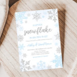 A Little Snowflake Blue Baby Shower  Invitation<br><div class="desc">Welcome your little one with our heartwarming Boy Winter Baby Shower Invitation Printable. Personalise to share the joy with your loved ones!

BS538</div>